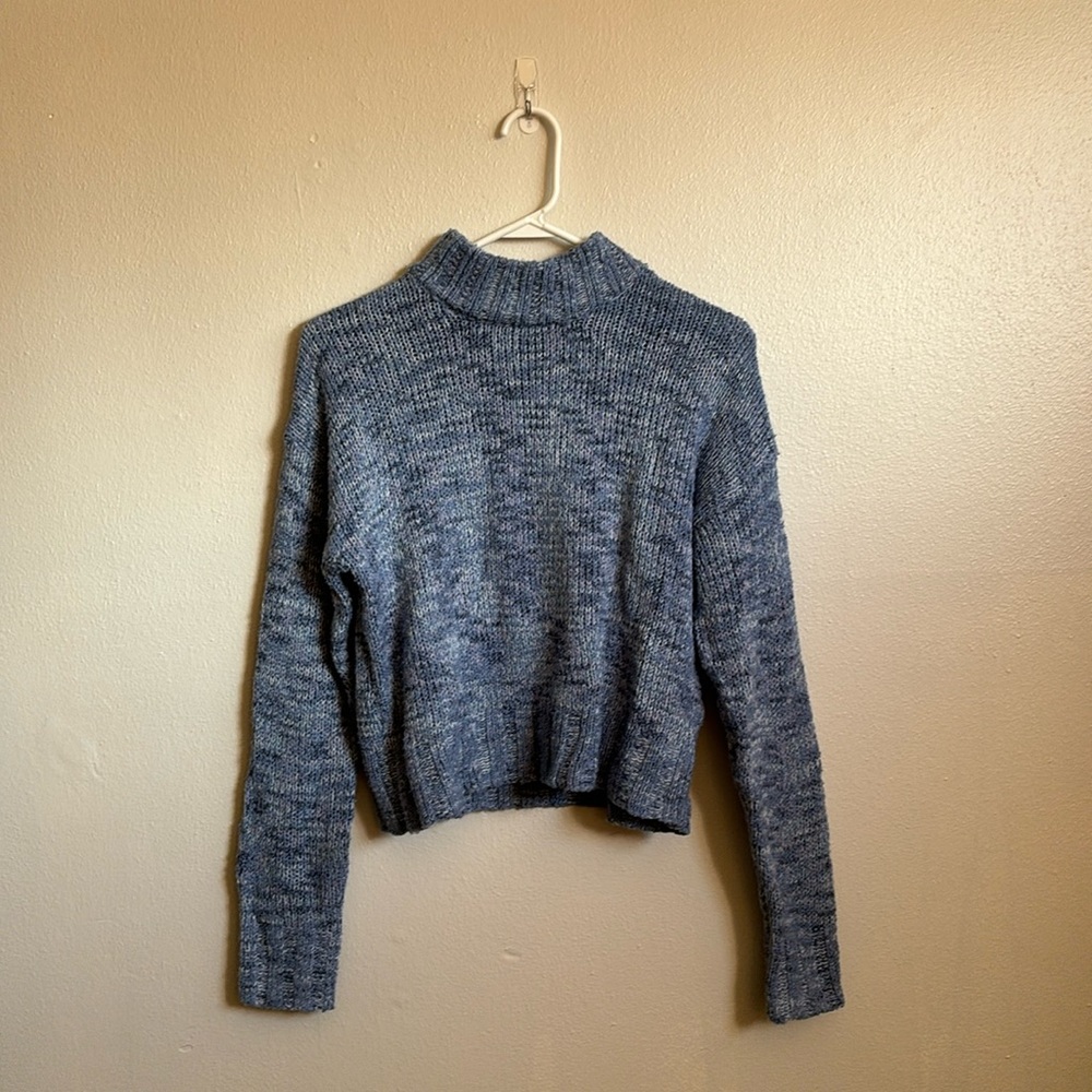 SO Blue Toned Turtleneck Sweater